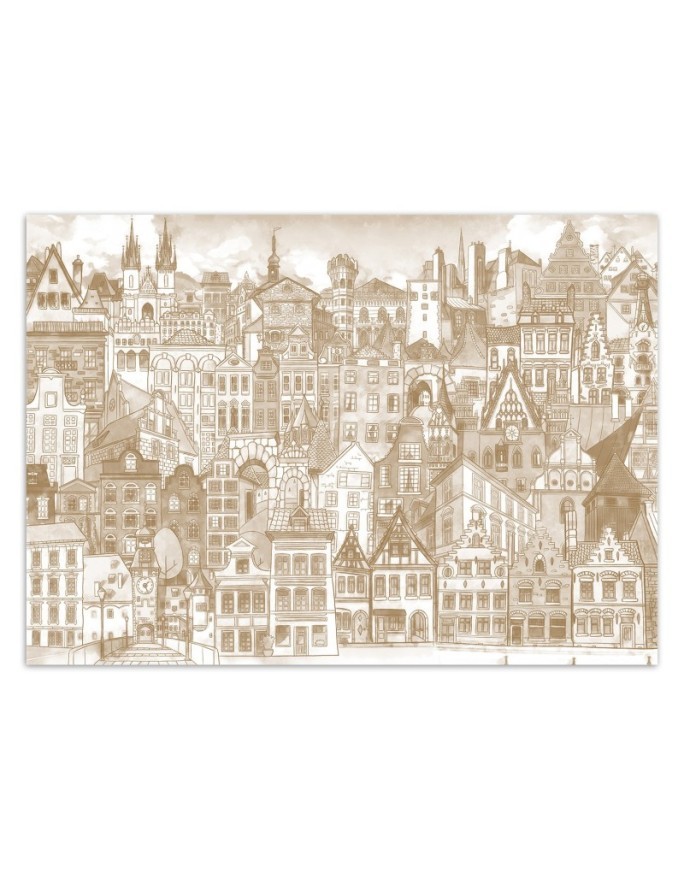 Children's room Wallpaper - Cheerful vintage city | FEEBY