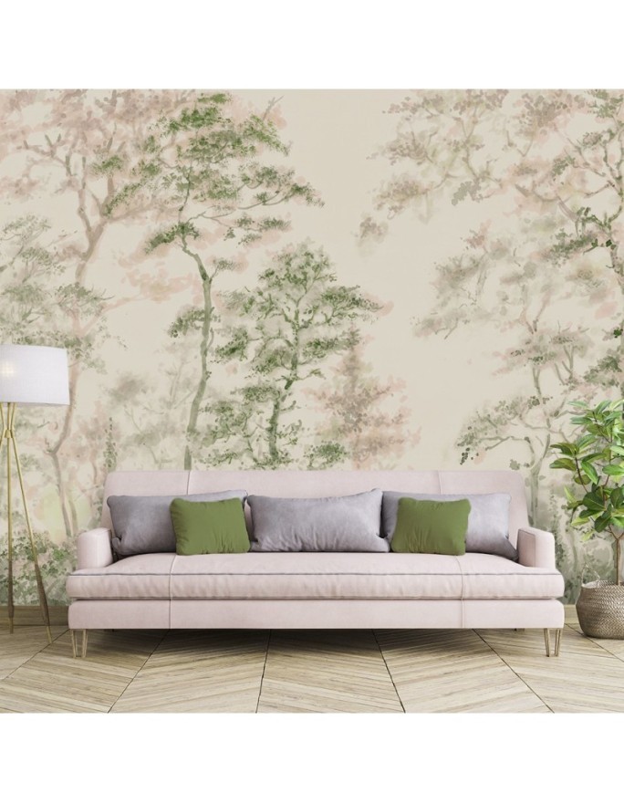 Stylish Wallpaper - Nature trees grey green | FEEBY