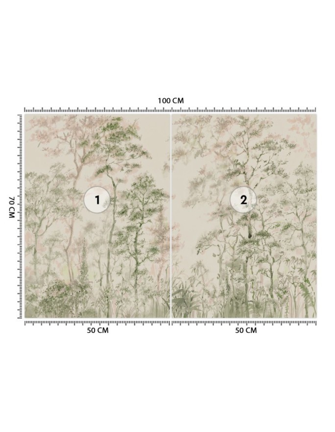 Stylish Wallpaper - Nature trees grey green | FEEBY