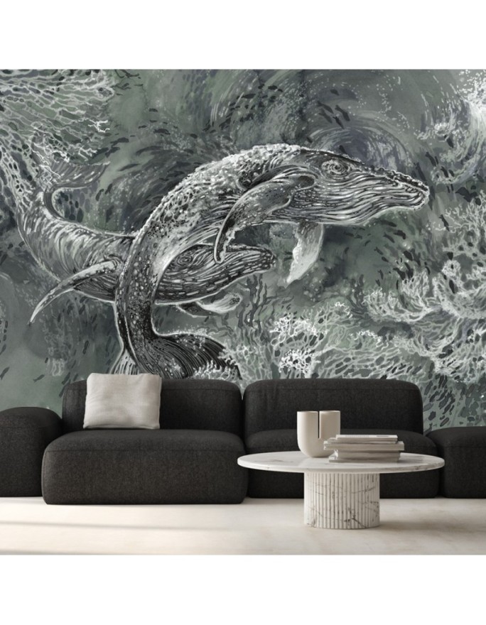 Original murals - Pair of humpback whales | FEEBY