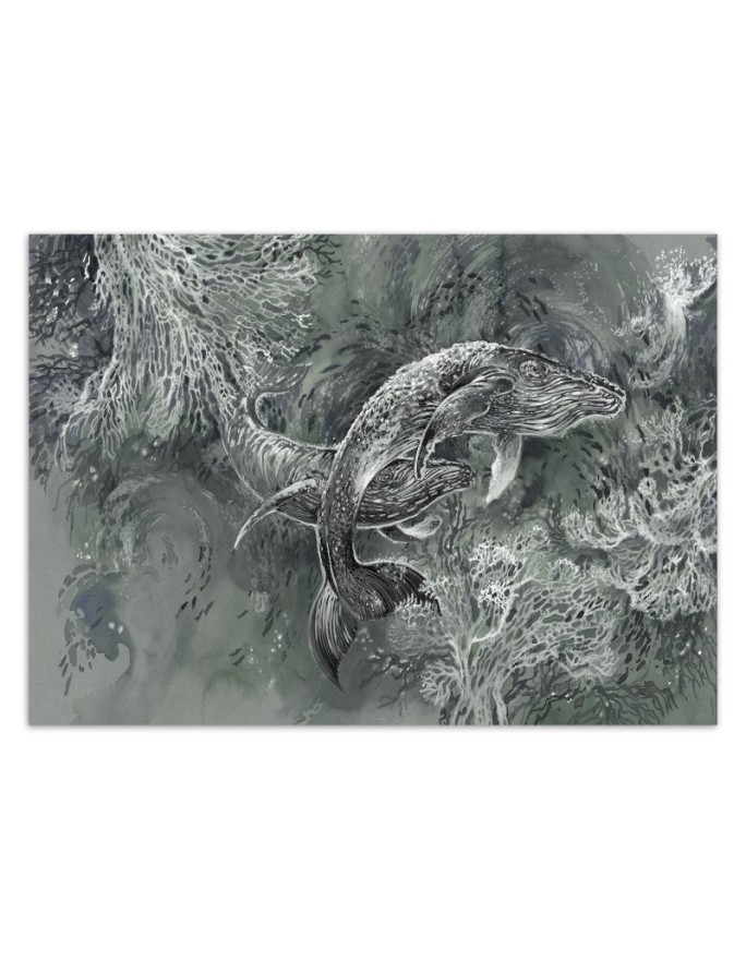 Original murals - Pair of humpback whales | FEEBY