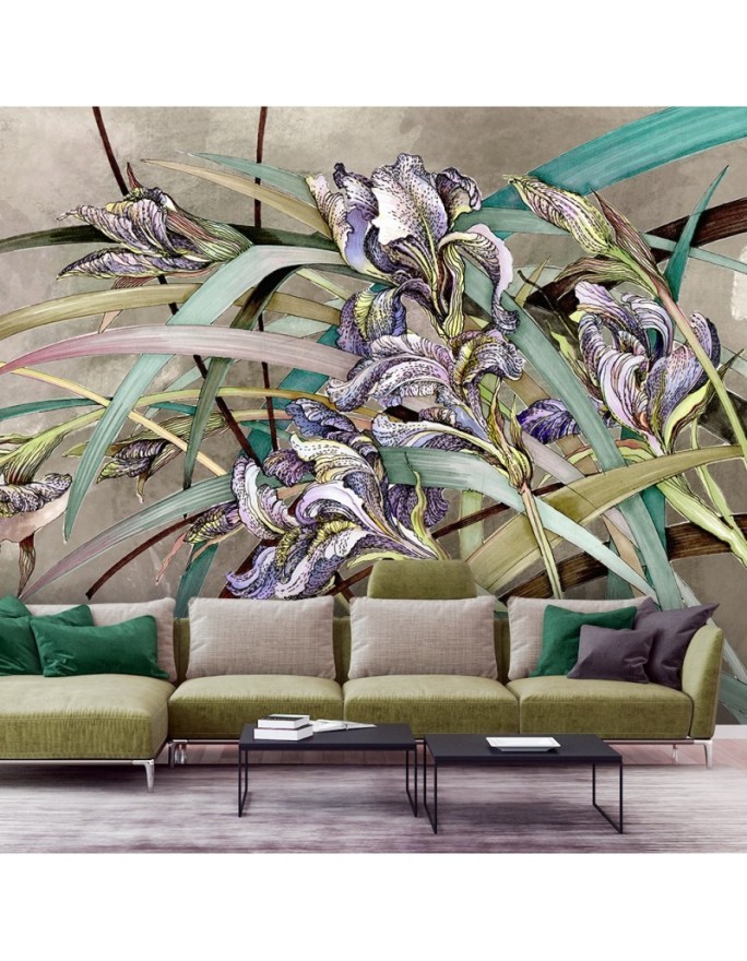 Original Wallpapers - Irises flowers in the wind | FEEBY