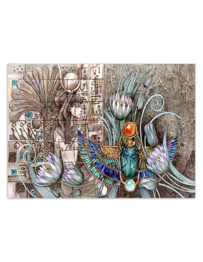 Decorative Wallpaper - Egyptian hieroglyphs scarab | FEEBY