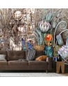 Decorative Wallpaper - Egyptian hieroglyphs scarab | FEEBY
