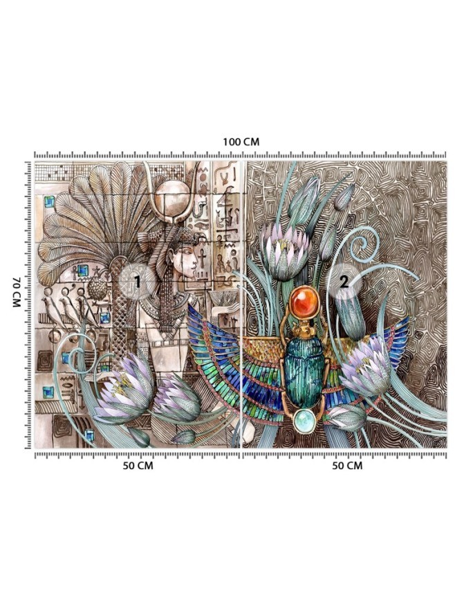 Decorative Wallpaper - Egyptian hieroglyphs scarab | FEEBY