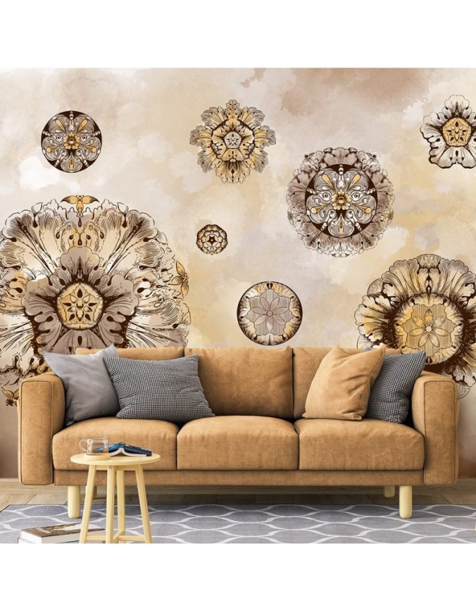 Original wall murals - Shapes geometric flowers | FEEBY