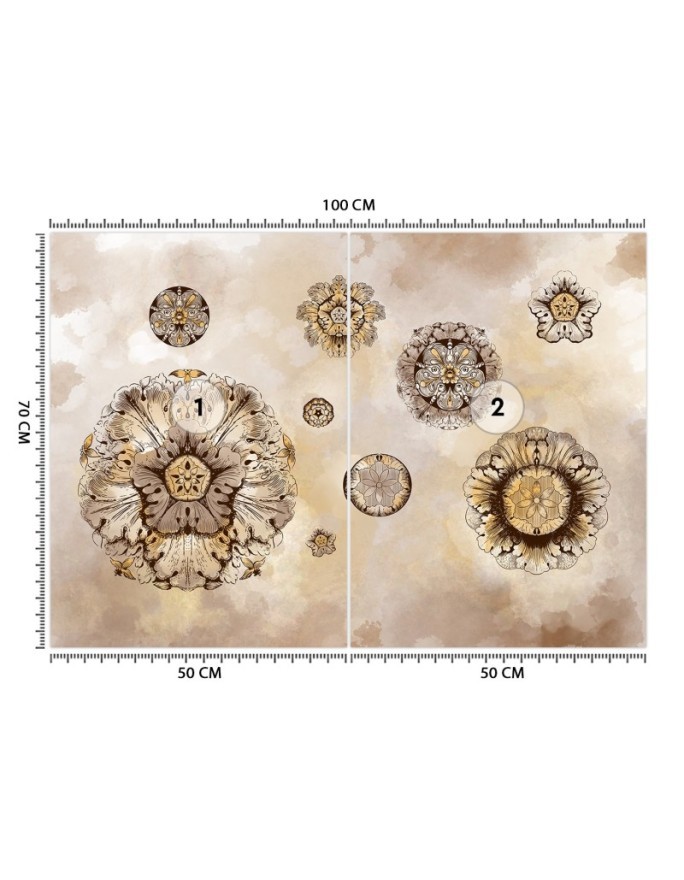 Original wall murals - Shapes geometric flowers | FEEBY