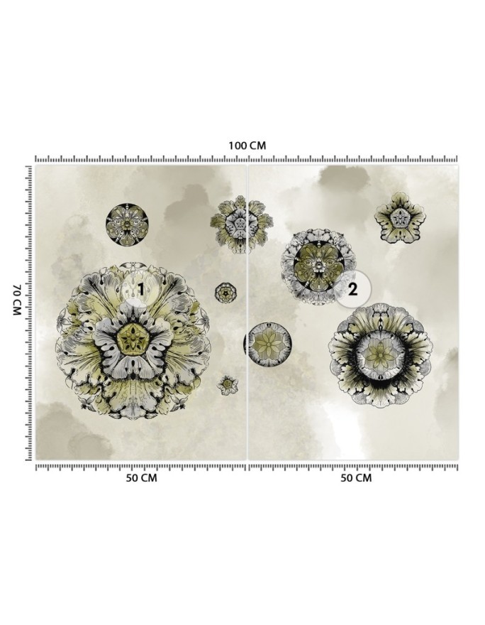 Original wall murals - Shapes geometric flowers | FEEBY