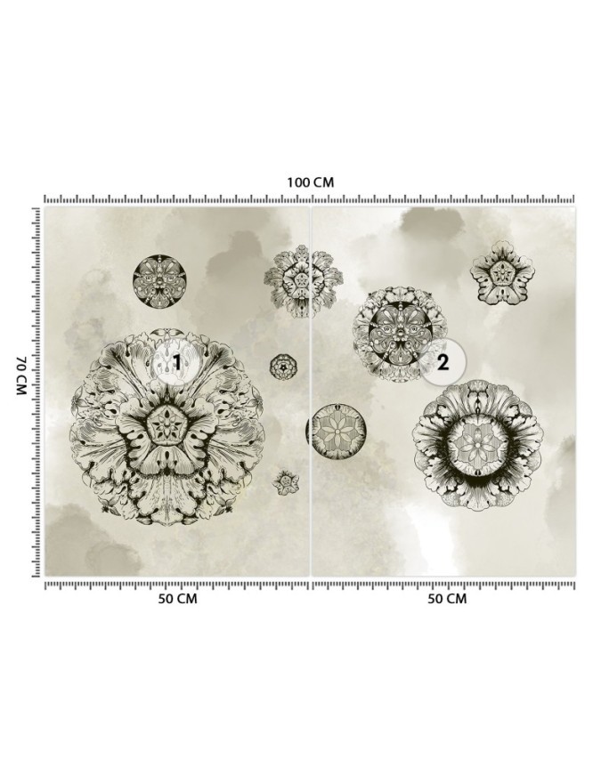 Original wall murals - Shapes geometric flowers | FEEBY