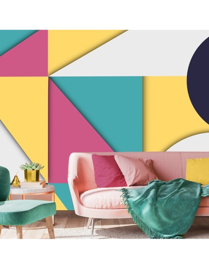 Wallpaper - Colourful geometric shapes abstract | FEEBY