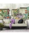 Stylish Wallpaper - Square abstract with flowers | FEEBY