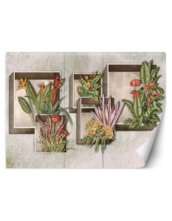 Original Wallpaper - Square abstraction with flowers | FEEBY