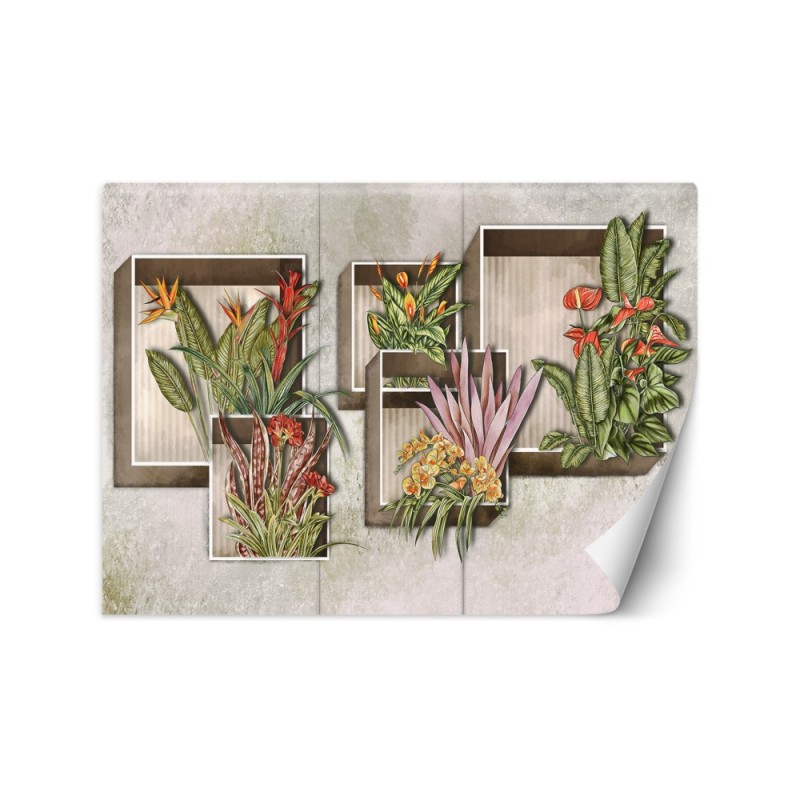 Original Wallpaper - Square abstraction with flowers | FEEBY