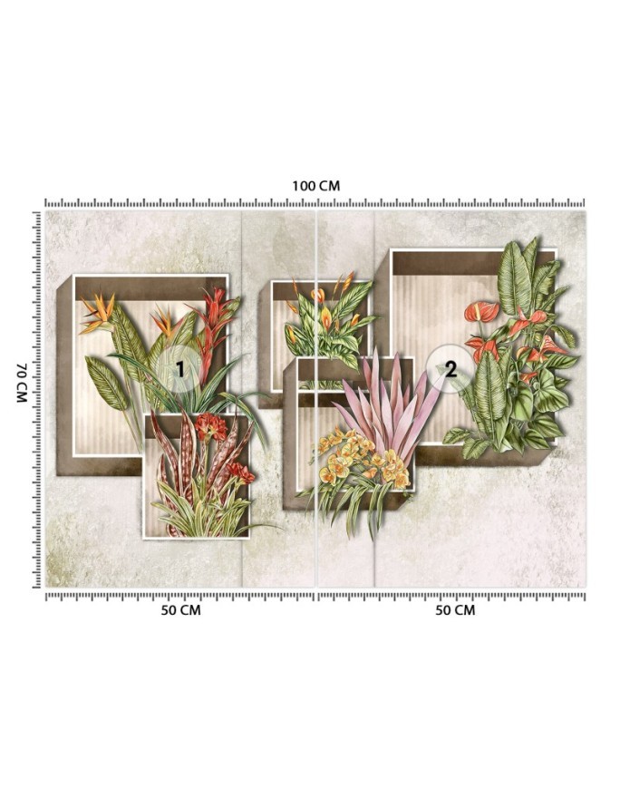 Original Wallpaper - Square abstraction with flowers | FEEBY