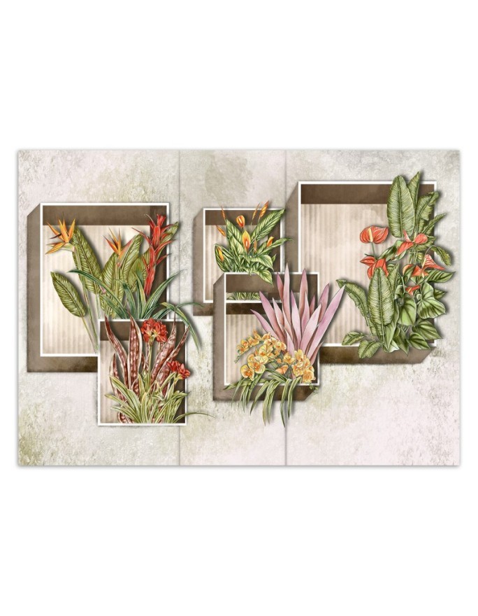 Original Wallpaper - Square abstraction with flowers | FEEBY