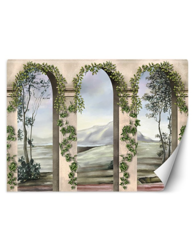 Stylish Wallpaper - Columns arches ivy | FEEBY