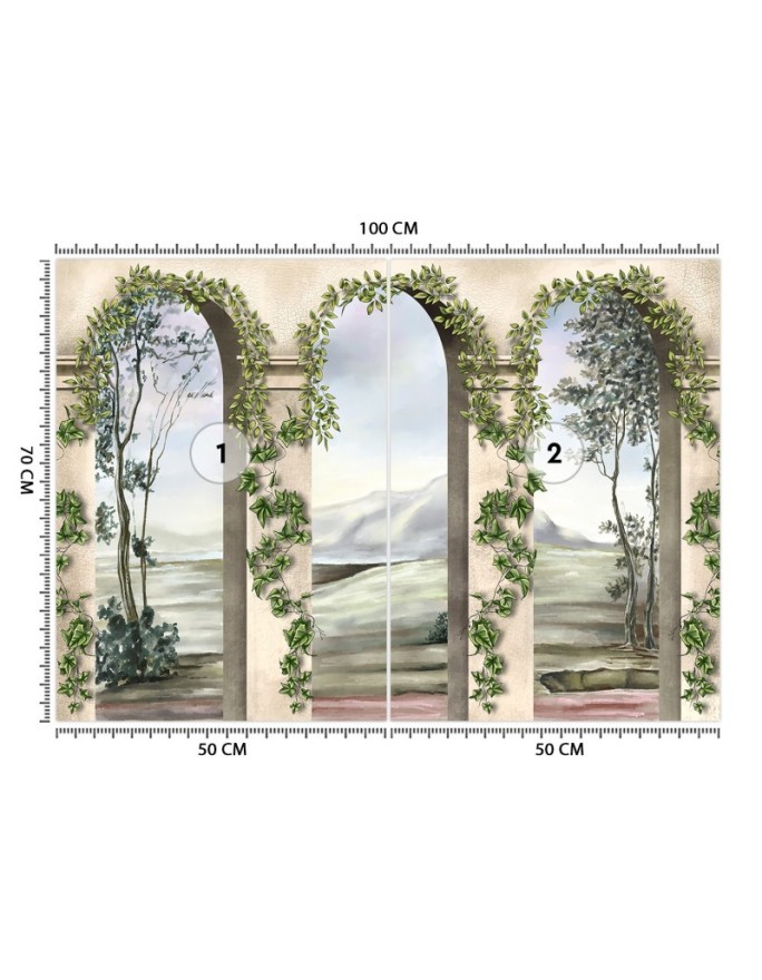 Stylish Wallpaper - Columns arches ivy | FEEBY