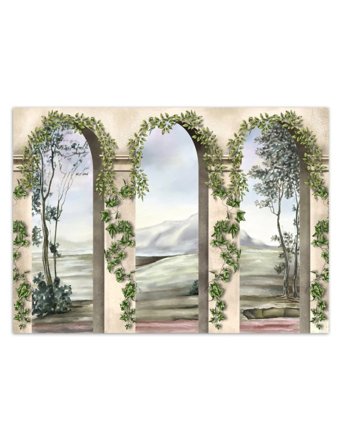 Stylish Wallpaper - Columns arches ivy | FEEBY