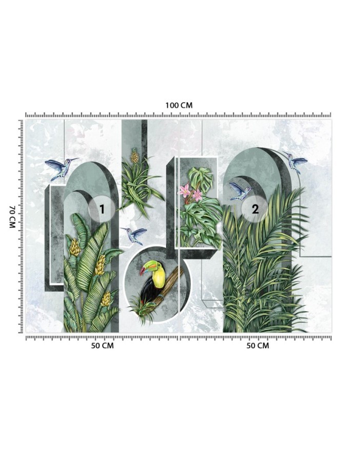 Fleece wall mural - Columns arches ivy | FEEBY