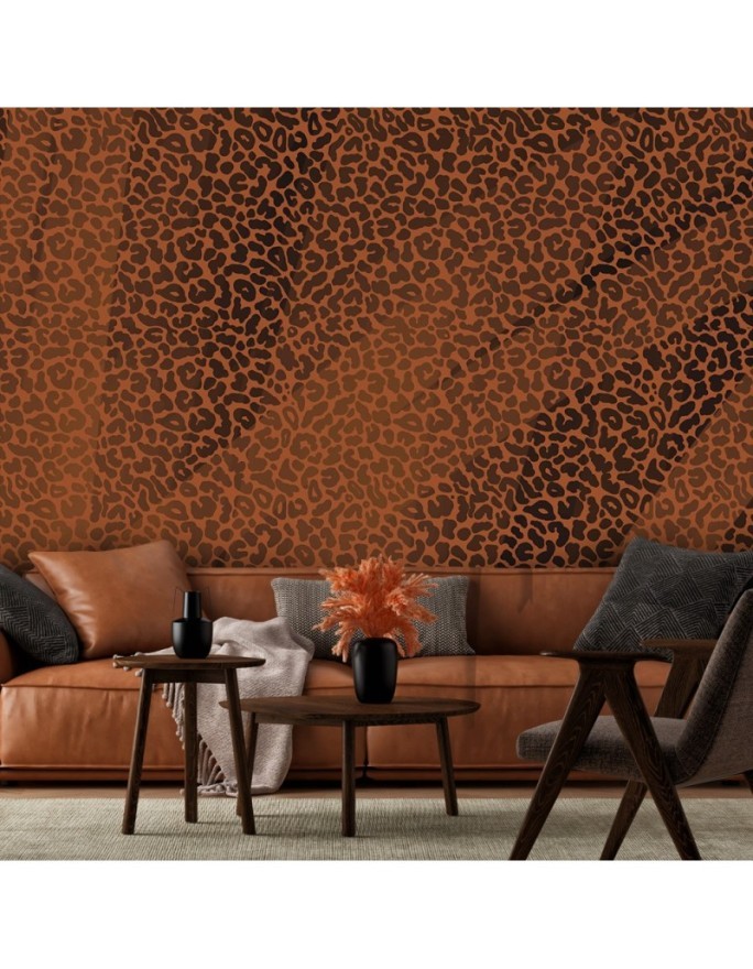Texture wall mural - Panther leopard fur spots pattern | FEEBY