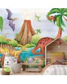 Children's wall mural - Dinosaurs on a lake | FEEBY