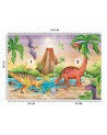Children's room wall mural - Dinosaurs at the lake | FEEBY