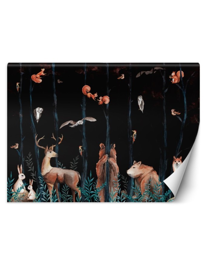Children's wall mural - Forest animals deer bear fox | FEEBY