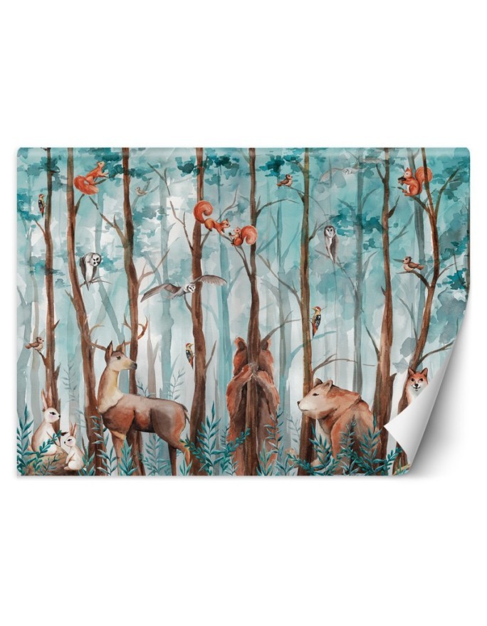 Children's wall mural - Forest animals deer bear fox | FEEBY