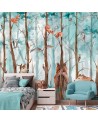 Children's wall mural - Forest animals deer bear fox | FEEBY