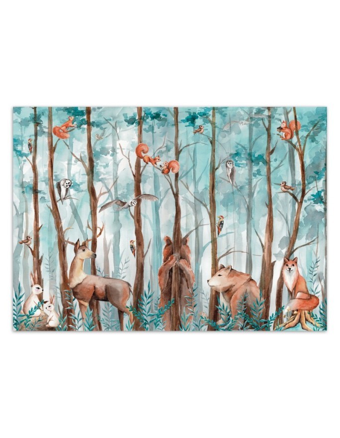 Children's wall mural - Forest animals deer bear fox | FEEBY