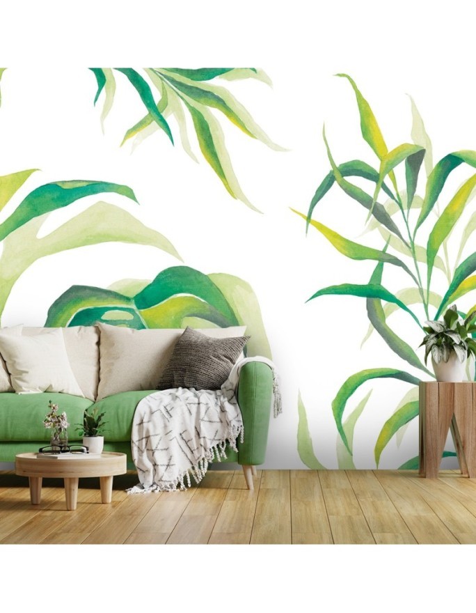Exotic wall mural - Monstera leaves | FEEBY