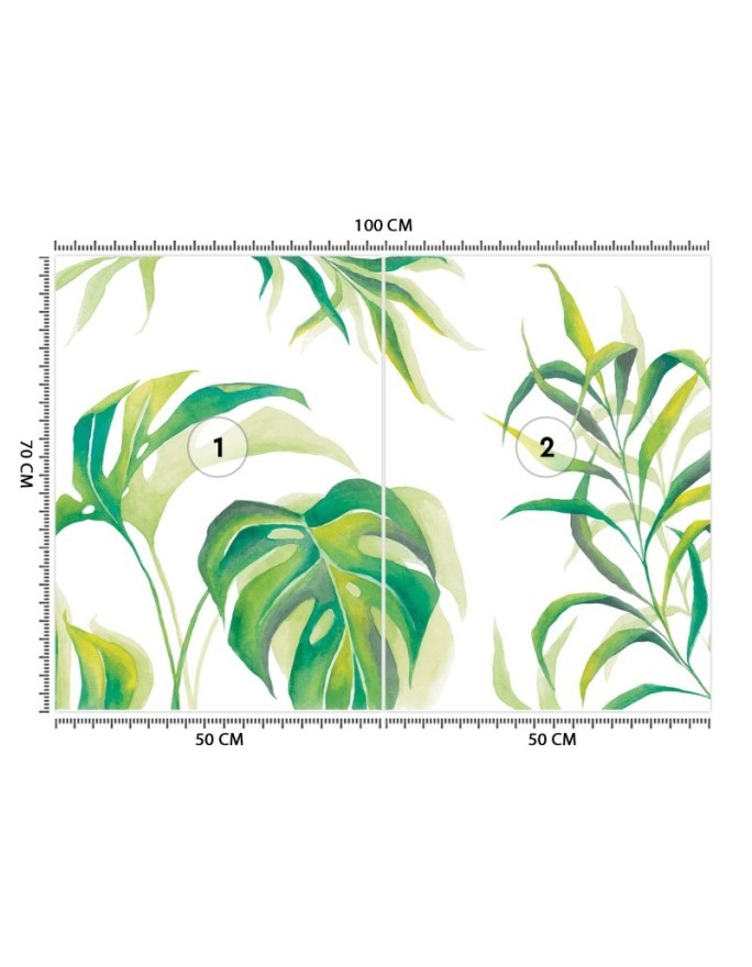 Exotic wall mural - Monstera leaves | FEEBY