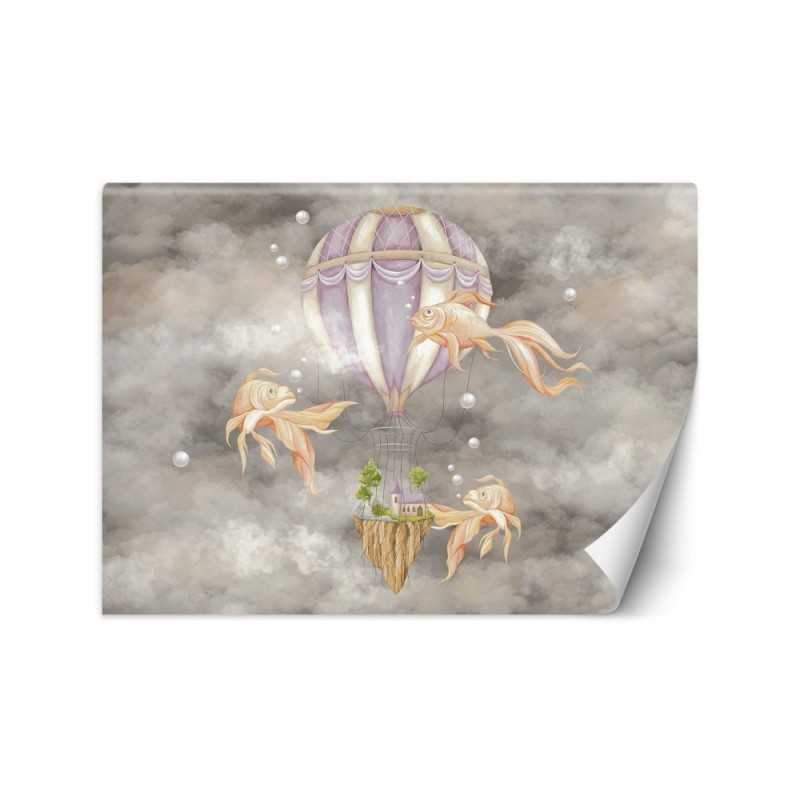 Children's room wall mural - Balloon fish house | FEEBY