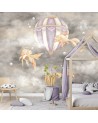 Children's room wall mural - Balloon fish house | FEEBY