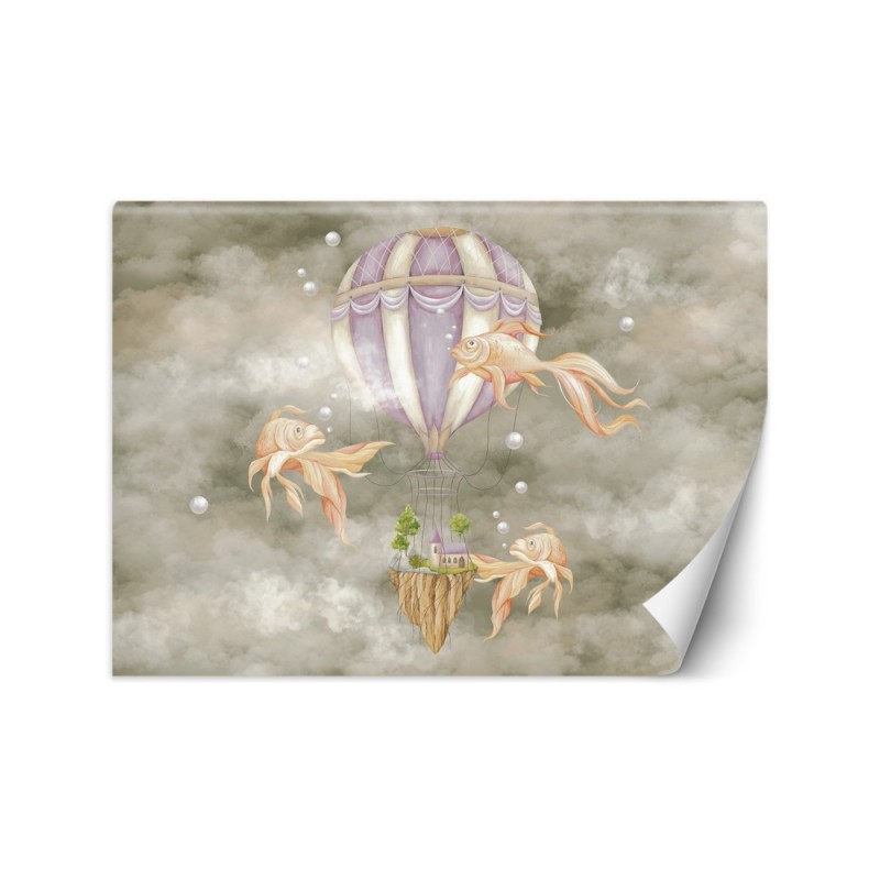 Children's room Wallpaper - Balloon fish house | FEEBY