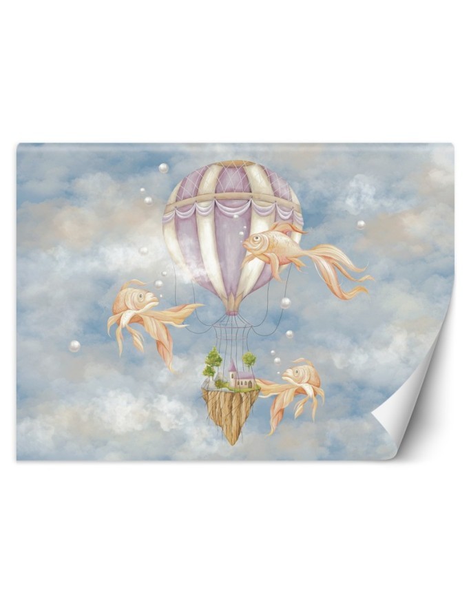 Children's room mural - Balloon fish house | FEEBY