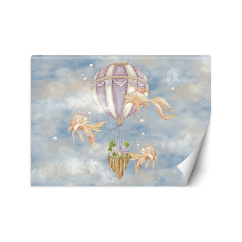 Children's room mural - Balloon fish house | FEEBY