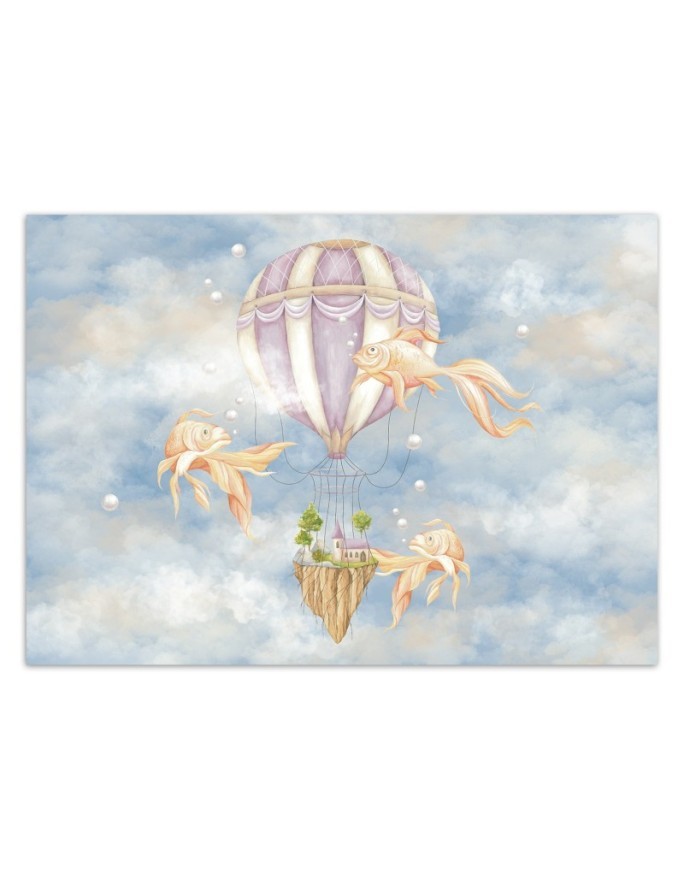 Children's room mural - Balloon fish house | FEEBY