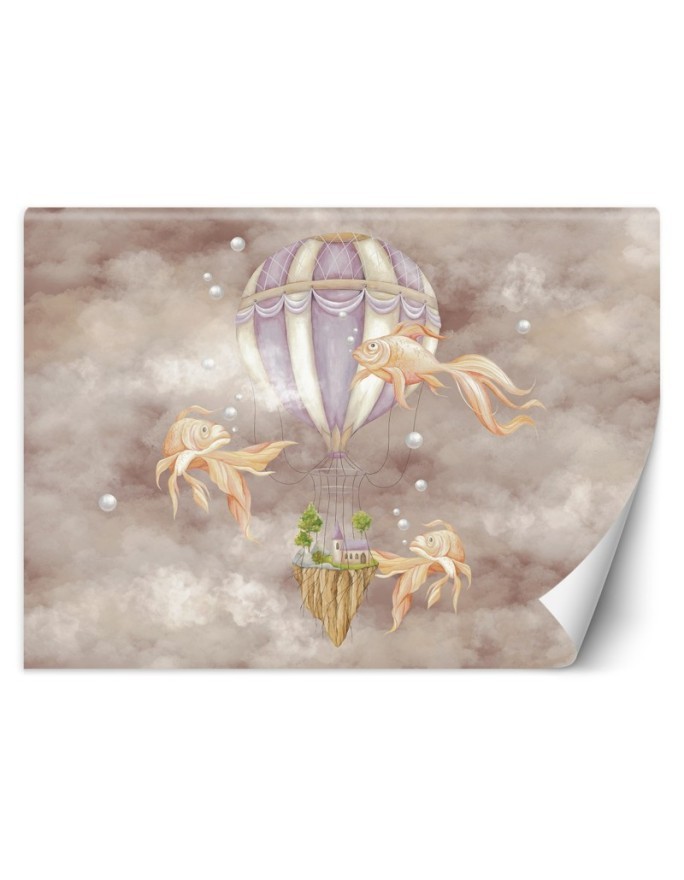 Children's room mural - Balloon fish house | FEEBY