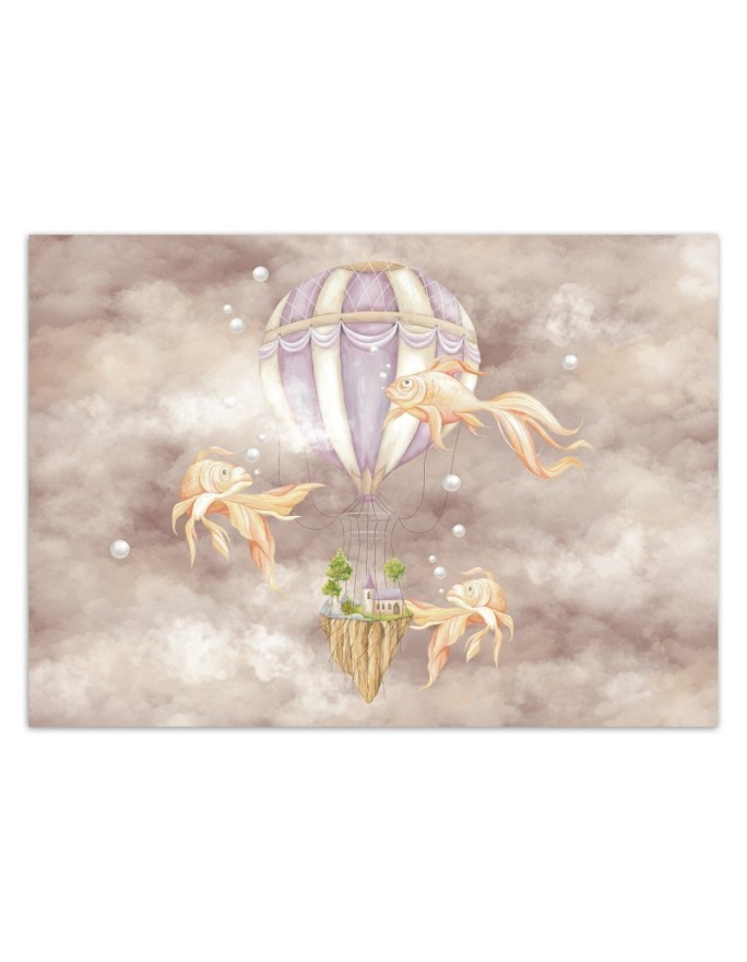 Children's room mural - Balloon fish house | FEEBY