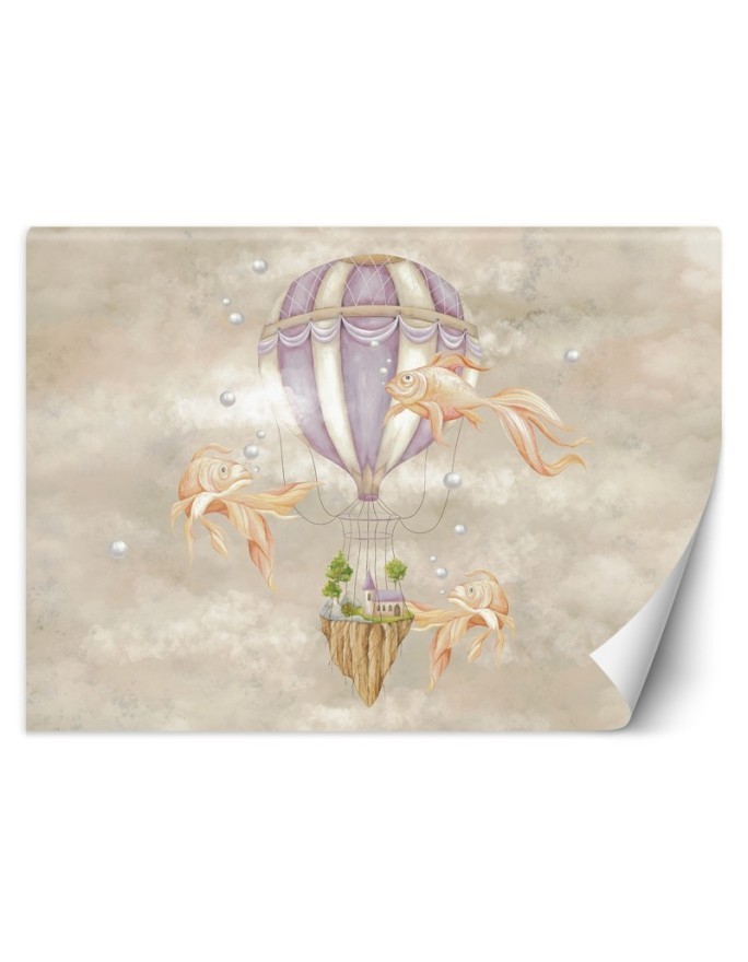 Children's room mural - Balloon fish house | FEEBY