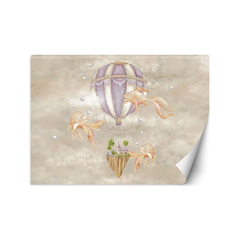 Children's room mural - Balloon fish house | FEEBY