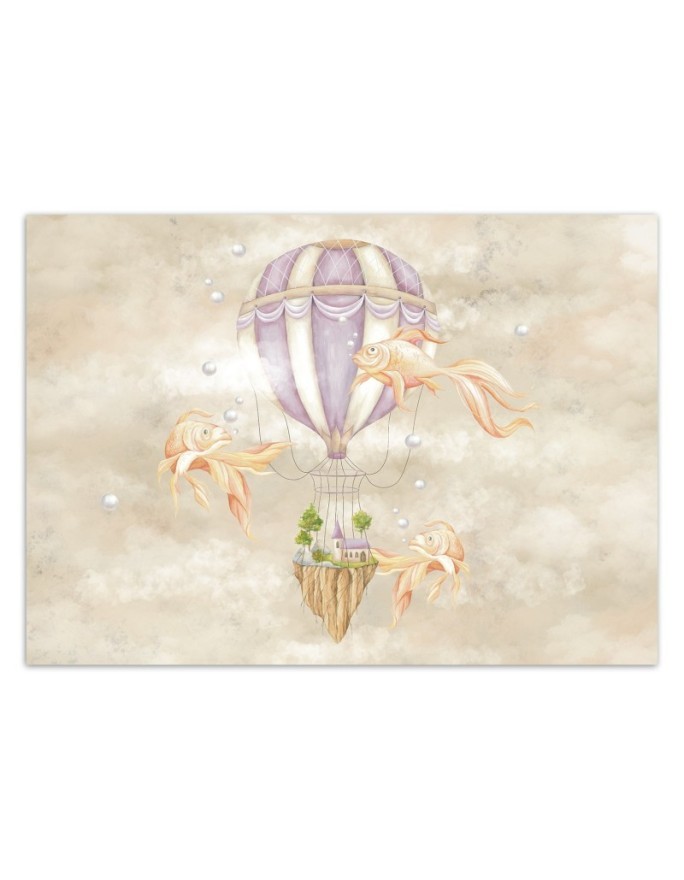 Children's room mural - Balloon fish house | FEEBY
