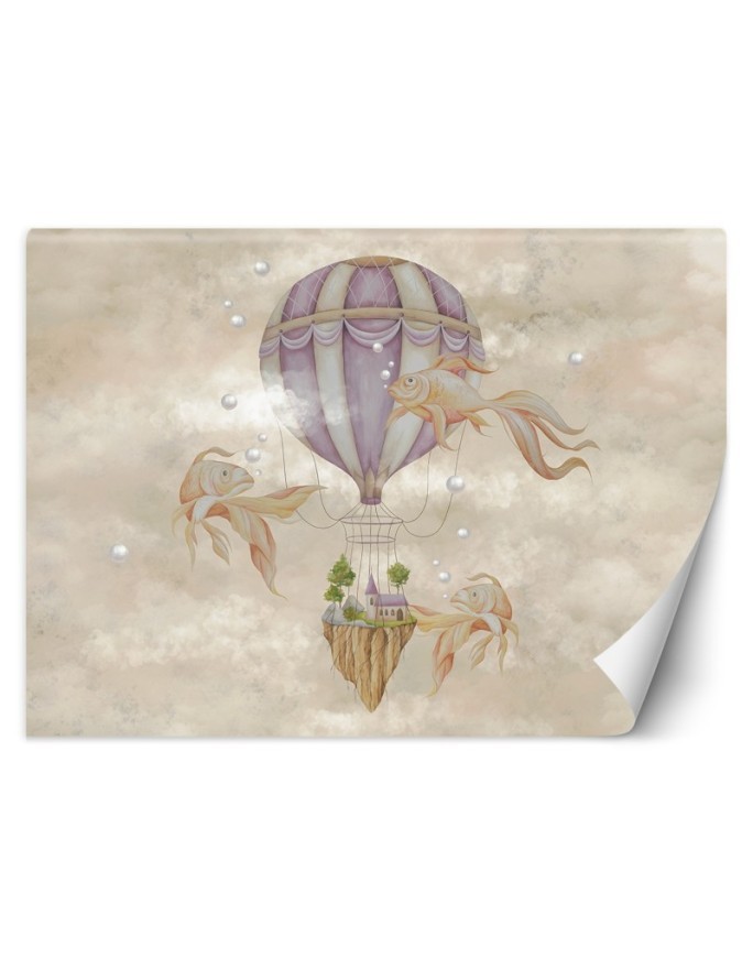 Children's room mural - Balloon fish house | FEEBY