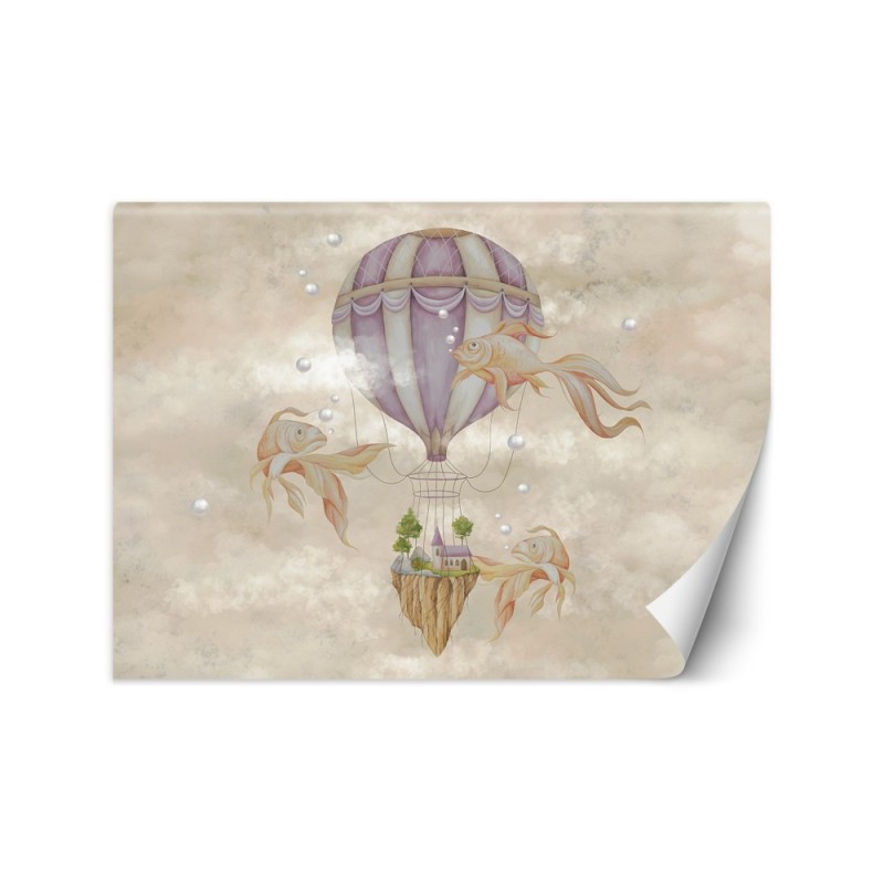Children's room mural - Balloon fish house | FEEBY
