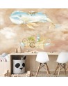 Children's Wallpaper - Flying whale and ship | FEEBY