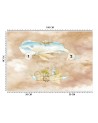 Children's Wallpaper - Flying whale and ship | FEEBY