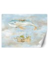 Children's Wallpaper - Flying whale and ship | FEEBY