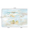 Children's Wallpaper - Flying whale and ship | FEEBY