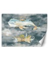 Children's Wallpaper - Flying whale and ship | FEEBY